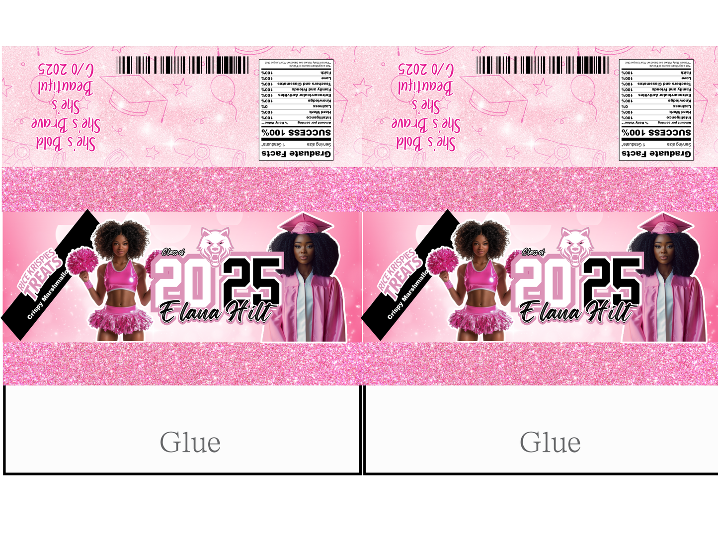 Pink Grad Party Favor Template Bundle