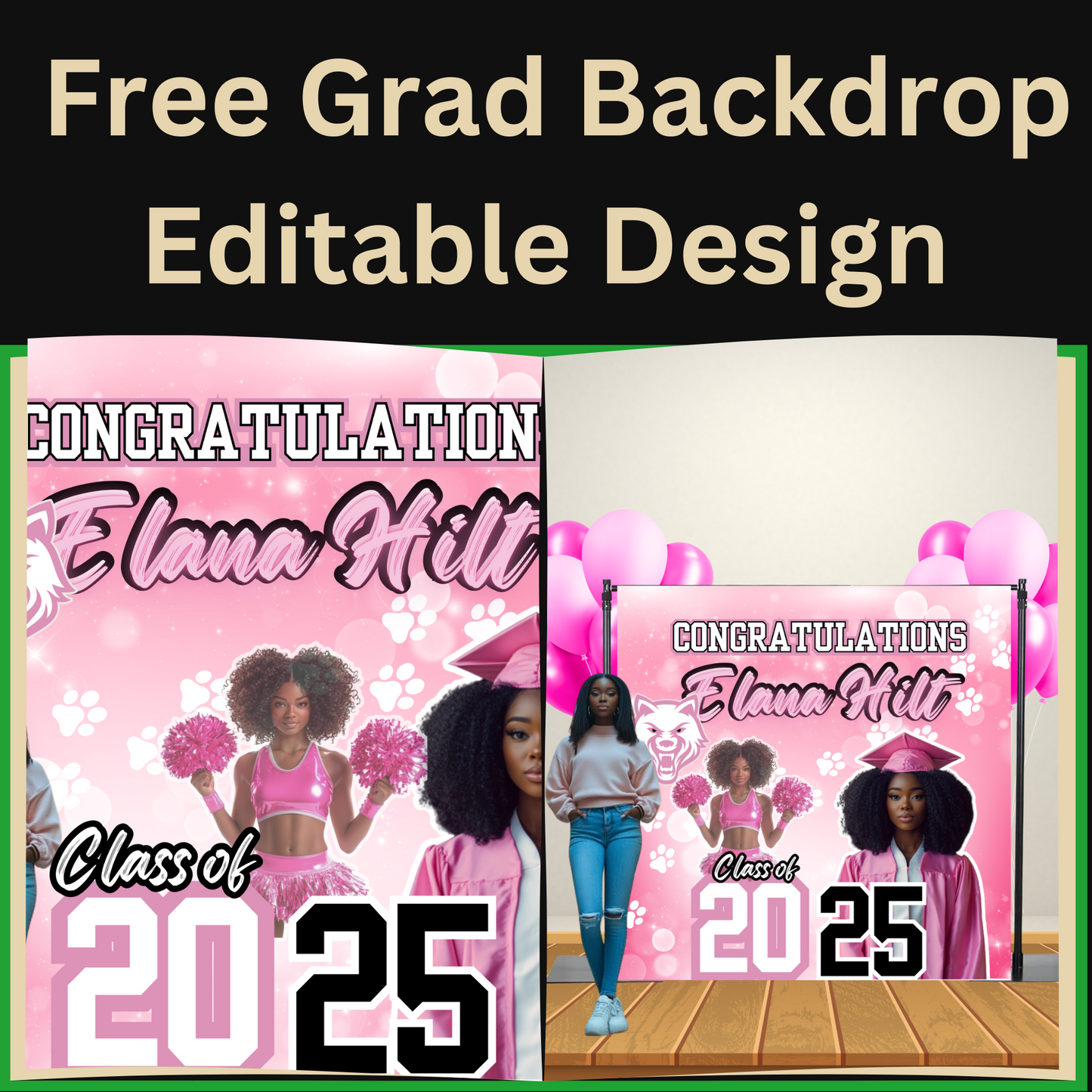 Free Grad Editable Backdrop and mock up