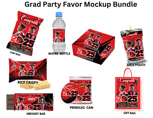 Red Grad Party Favor Templates