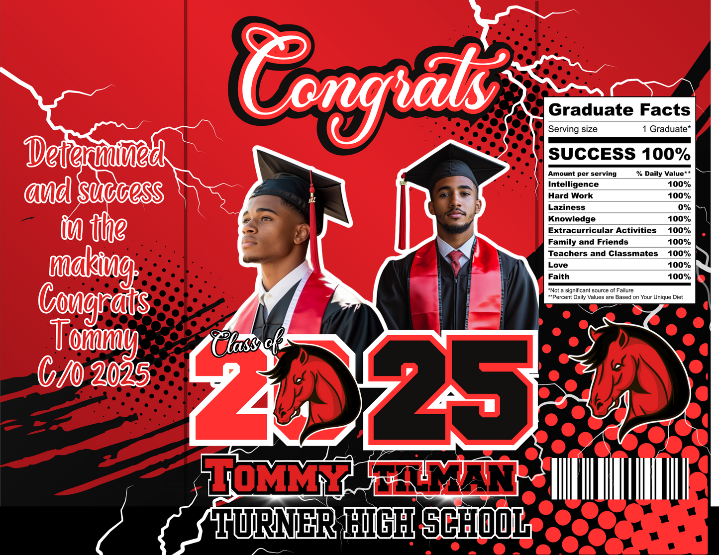 Red Grad Party Favor Templates