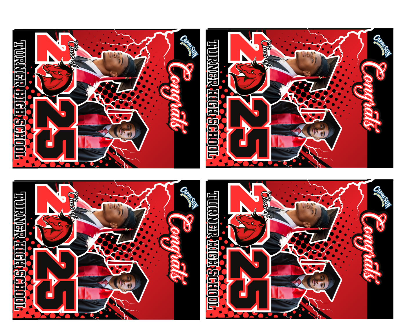 Red Grad Party Favor Templates