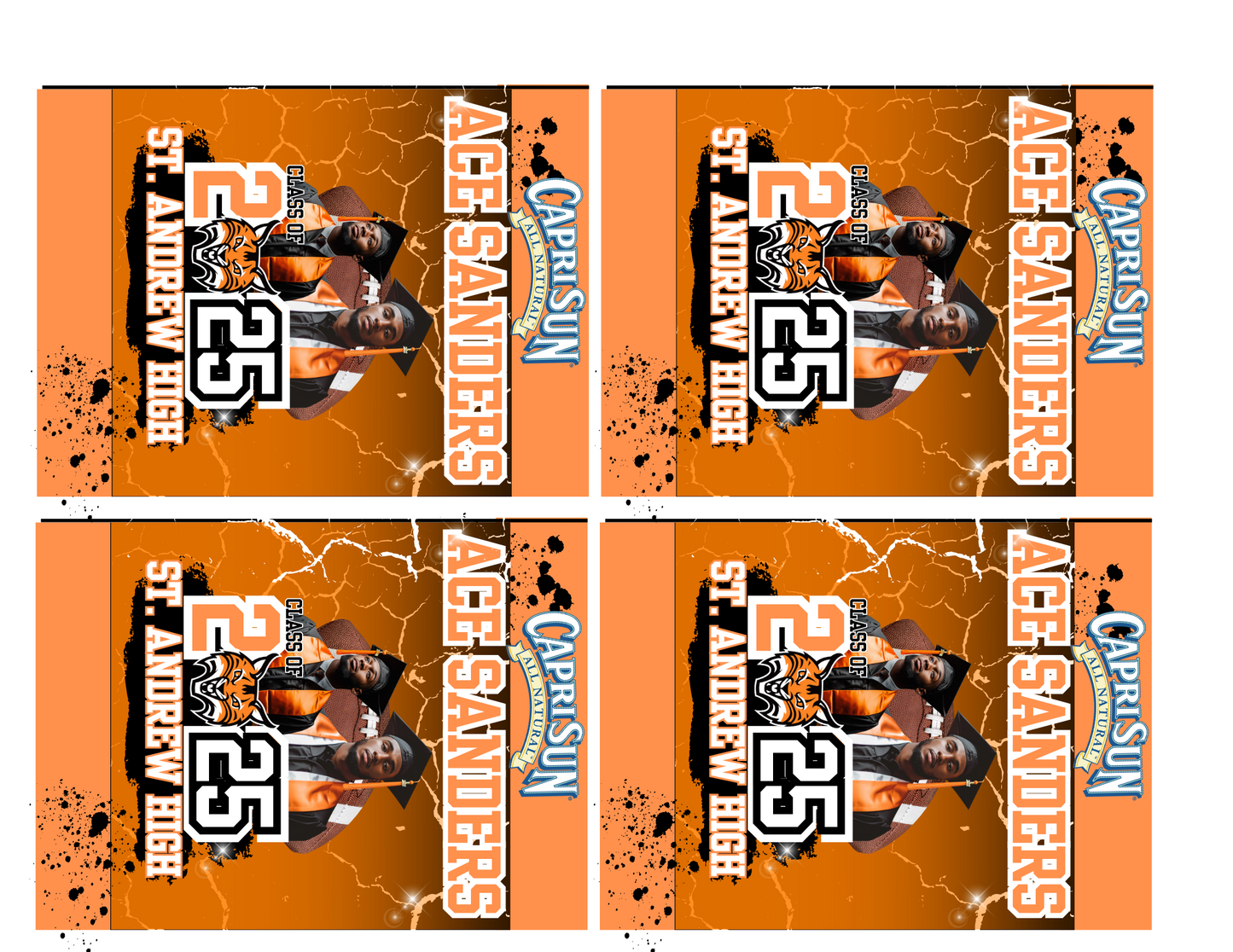 Orange Graduation Party Favor Templates