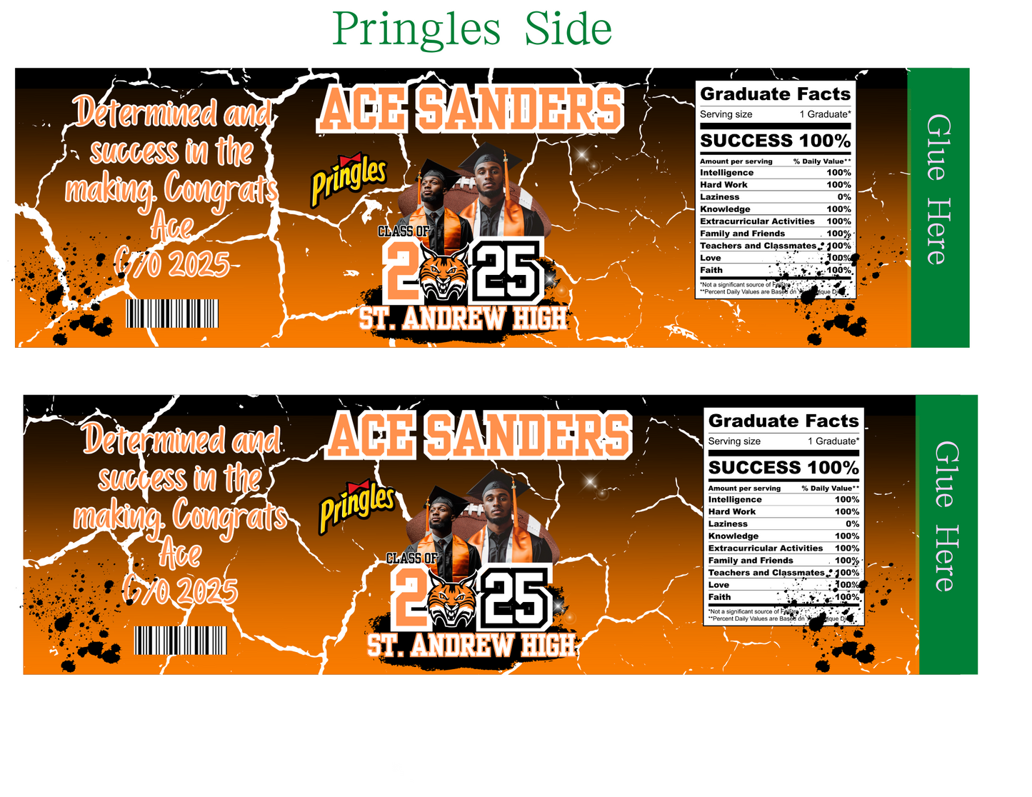Orange Graduation Party Favor Templates
