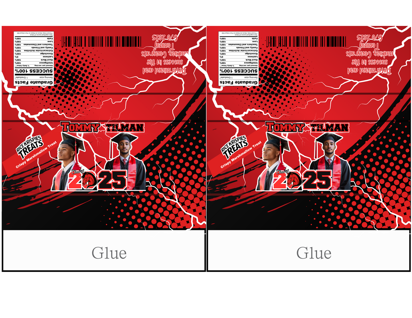 Red Grad Party Favor Templates