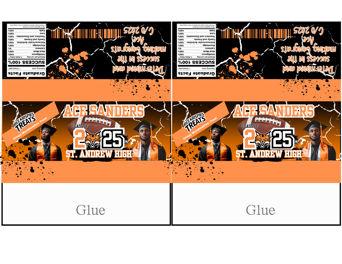 Orange Graduation Party Favor Templates