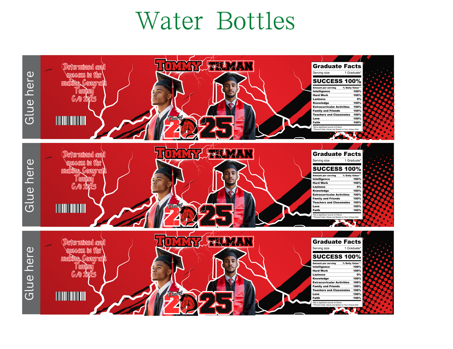 Red Grad Party Favor Templates