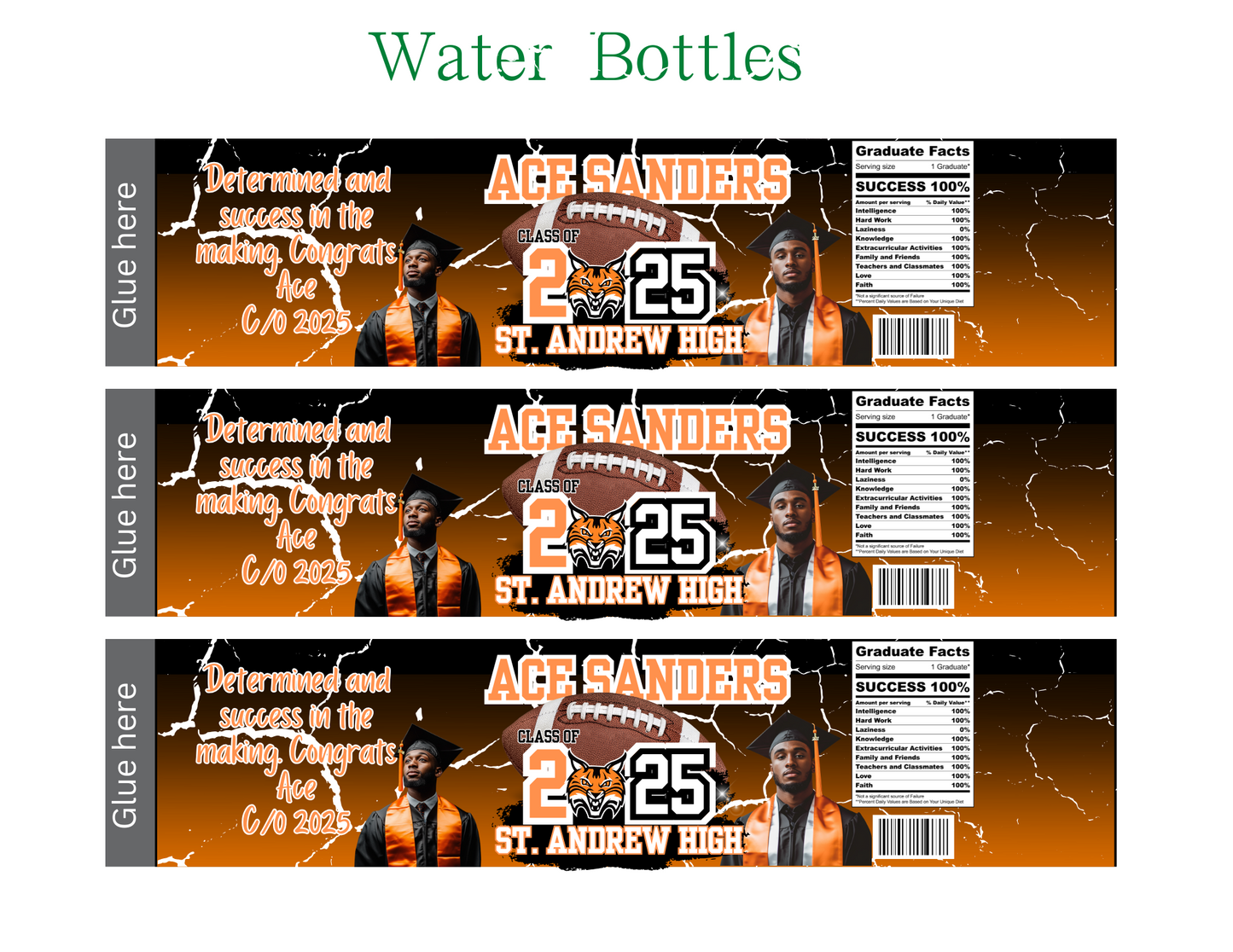 Orange Graduation Party Favor Templates