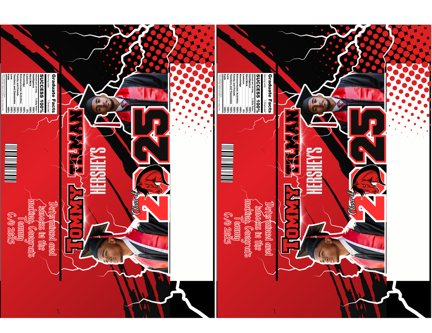 Red Grad Party Favor Templates