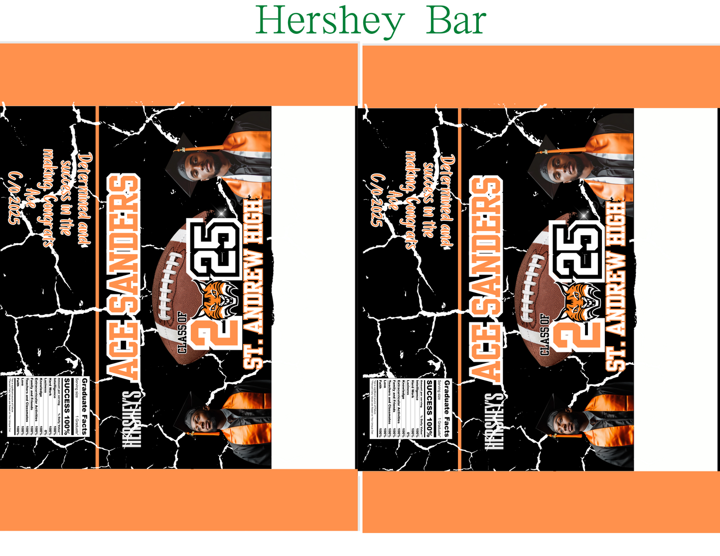 Orange Graduation Party Favor Templates