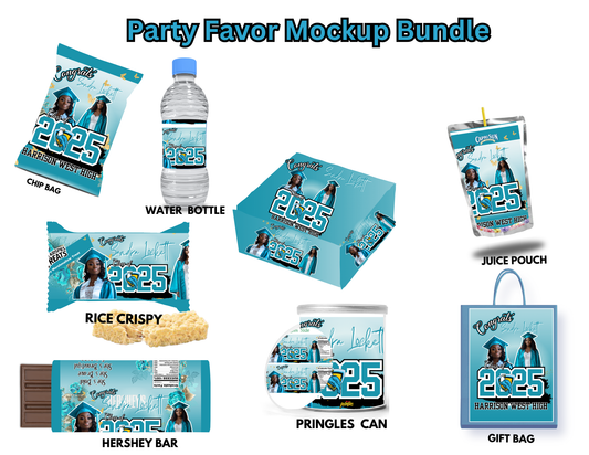 Turquoise Party Favor Template Bundle
